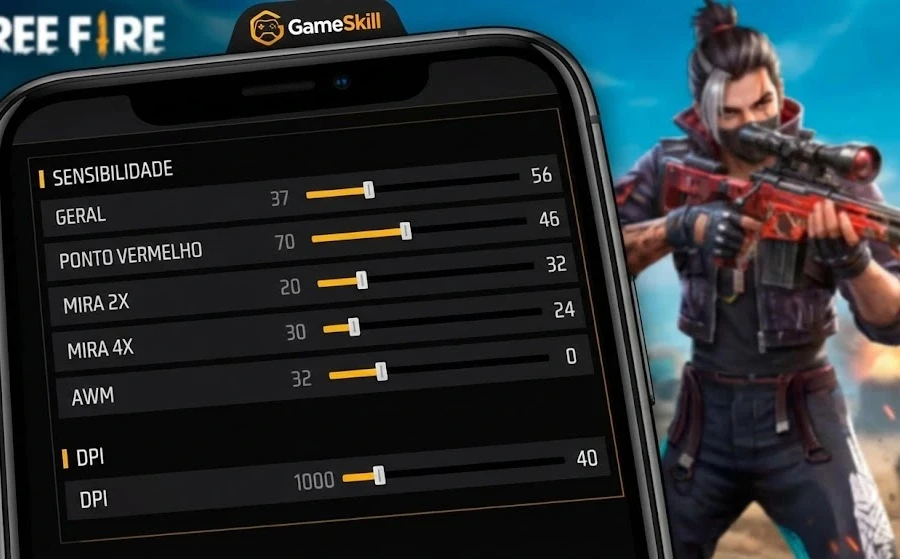 Melhor sensiblidade para free fire ajuster de dbi