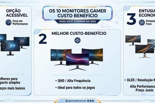 Os 10 monitores gamer custo beneficio para você comprar em 2026